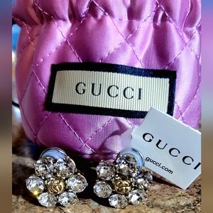 Gucci Double G Crystal Earrings